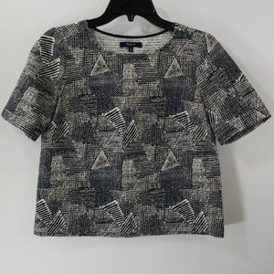 Madewell Black/White Printed Short Sleeve Size XS